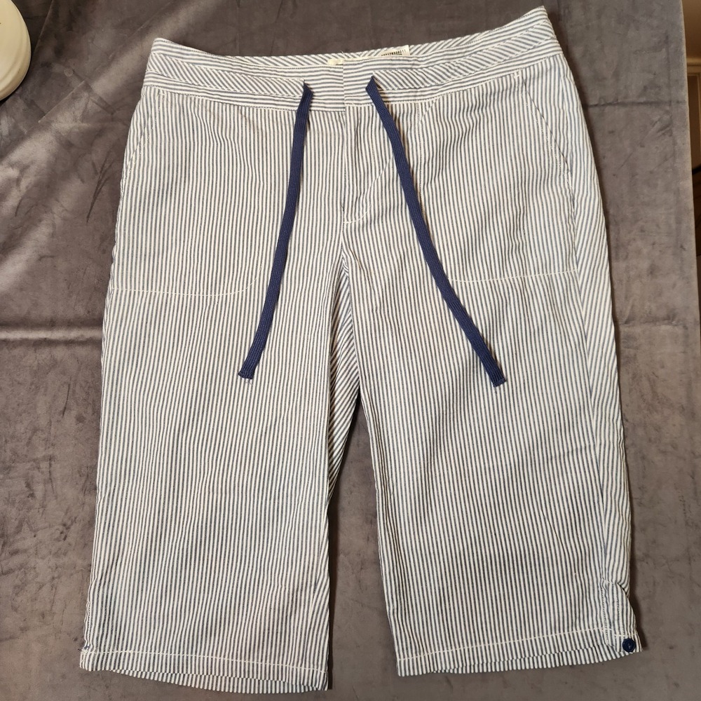 Dockers Collection Favorite Fit Seersucker Striped Capri Crop Pants Womens Size